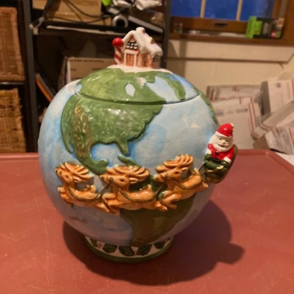 Rare Fitz & Floyd Santa Christmas cookie jar - Picture 1 of 8